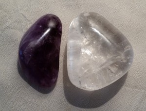Amethyst mit Bergkristall
